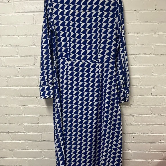 Kate Midi Shirt Dress in Mazarine Blue Birdie. Size 8 US - Picture 11 of 12